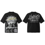 25ss cross-border American streetwear brand HELLSTAR full-print vintage hip-hop loose casual short-sleeve T-shirt for men and women