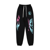25ss American high street fashion brand HELL street heavy print terry sweatshirt casual sports hooded set for men and women
