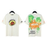 New trendy H Hell Star series printed double yarn pure cotton casual unisex summer loose short-sleeve T-shirt.