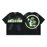 25ss Summer New Hellstar American Style Trendy Brand High Street Washed Vintage Print Unisex Short Sleeve T-Shirt