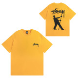 Summer trendy brand short-sleeve T-shirt with dice, black eight, and ice cream designs, basic American style couple's wear for summer