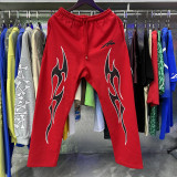 Trendy Letter Print Casual Streetwear Retro Hell Star Loose Hooded Sweatshirt and Sweatpants Set for Men and Women Couples
