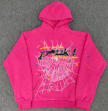 Overseas original heavyweight 450G thick fleece hoodie with foam-printed spider design for men and women Sp5der hoodie