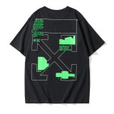 25ss cross-border trade off ow Monet oil painting arrow T-shirt unisex loose-fitting couple's short-sleeve trendy shirt
