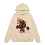 Correct version of REPRESENT trendy high street sweatshirt with washed-out Doberman and shark print hoodie for men and women