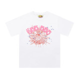 New European and American trendy high street couple's loose-fitting SP555DER spider web print short-sleeve T-shirt