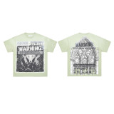FIRST ROW LOST UTOPIA UNIVERSE CROPPED TEE white ink direct print short sleeve t-shirt for men