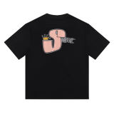 Cross-border European and American foreign trade S-letter printed cartoon series street casual loose-fitting unisex short-sleeve shirt