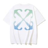 American streetwear brand OFF OW arrow graffiti print heavy-duty street style summer short-sleeve high street casual T-shirt for men and women