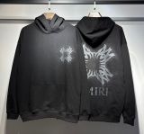 25ss cross-border foreign trade high-quality AMI American streetwear brand loose-fit printed hooded unisex sweatshirt wholesale