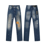 Cross-border foreign trade DSQUARED2 European and American trendy brand slim-fit skinny jeans with washed-out and distressed details for men