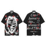 25ss Cross-Border Foreign Trade Hellstar American Trend High Street Retro Print Summer Loose Short-Sleeve T-Shirt Unisex