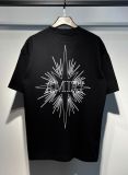 Summer new short-sleeve AM1R1 ICON letter print loose t-shirt, men's trendy casual half-sleeve top, women's