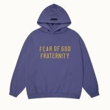 High street new autumn and winter FOG ICON double row letter print fleece-lined hooded sweatshirt for men and women, couple style trendy top