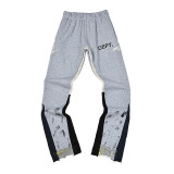 25ss European and American trendy brand GALLERY DEPT hand-painted splatter ink graffiti print patchwork pure cotton sweatpants casual trousers