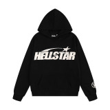 24ss American high street fashion brand HELL street heavy print terry sweatshirt casual sports hooded set for men and women