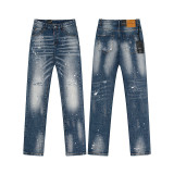 Cross-border foreign trade DSQUARED2 European and American trendy brand slim-fit skinny jeans with washed-out and distressed details for men