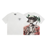 26ss Cross-Border Foreign Trade GOD American Trend High Street Vintage Washed Distressed Skull Unisex Loose Fit Printed Short Sleeve T-Shirt