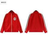 Cross-border American fashion brand Saint towel embroidered logo stand-up collar jacket and high street casual pants set for men and women