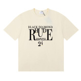25ss cross-border European and American trendy brand RHUDE character, coconut tree, and letter print American style short-sleeve T-shirt, unisex