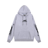24ss American high street fashion brand HELL street heavy print terry sweatshirt casual sports hooded set for men and women
