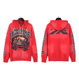 25ss high-quality Hellstar trendy high street washed distressed loose hoodie sweatshirt and pants unisex set