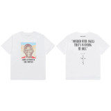 Travis Scott Cactus Jack trendy face and rose monument pattern printed casual short-sleeve T-shirt