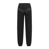 25ss cross-border foreign trade Sp555der American-style trendy brand foam letter full rhinestone hoodie sweatshirt and pants for men and women