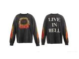 Hip-hop SAINT MICHAEL ICON new vintage graffiti loose-fit round-neck long-sleeve T-shirt for men and women