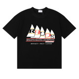 25ss cross-border European and American trendy brand RHUDE character, coconut tree, and letter print American style short-sleeve T-shirt, unisex