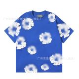 25ss Summer New DT European and American Trendy Brand Foam Cotton High Street Loose Street Style Short Sleeve T-Shirt Unisex Set