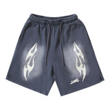 Cross-border American fashion Hellstar series new high-quality terry casual shorts with drawstring, unisex
