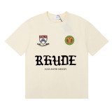25ss cross-border European and American trendy brand RHUDE character, coconut tree, and letter print American style short-sleeve T-shirt, unisex