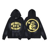Cross-border American-style trendy brand letter-print vintage hoodie, loose-fit sweatshirt and pants set for men and women, thickened