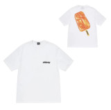 Original label one-piece dropshipping trendy brand STU West short-sleeve T-shirt with dice, black eight, ice cream designs, basic American style couple's wear for summer