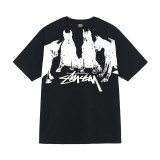 6STU New T-Shirt for Men and Women, Short Sleeve T-Shirt with Cow Print, Loose Fit, 230g, Summer Tee