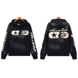 [Hell Series] Trendy High Street Hell Star Distressed Worker Head Print Casual Hoodie