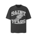 Saint Michael vintage European and American trendy heavy-duty loose-fit pure cotton couple's short-sleeve summer T-shirt for men and women