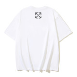 25ss American style trendy brand high-quality off-shoulder short-sleeve T-shirt with melting arrow gradient starry sky ink splatter design for men and women