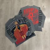 Rough Play vintage washed distressed high street rhinestone frayed men's and women's short-sleeve T-shirt vest ins street fashion