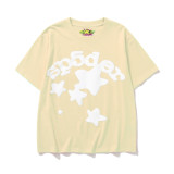New European and American trendy high street couple's loose-fitting SP555DER spider web print short-sleeve T-shirt