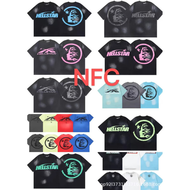 New cross-border HELL trendy high-quality vintage distressed T-shirt, loose fit printed short-sleeve T-shirt, unisex style for couples