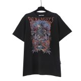 Foreign trade cross-border wholesale pa angel trendy brand coconut tree flame letter logo graffiti paint short-sleeve T-shirt for men and women