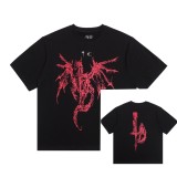 Niche cross-border trendy brand Thug Club's three-swords-and-moon print summer new casual loose fit style is popular among both men and women.