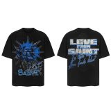 SAINT MICHAEL American fashion brand high street retro summer short-sleeve street style printed personalized loose T-shirt for men and women
