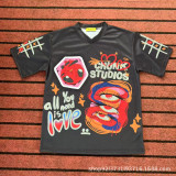 [High-end Version] Cross-border wholesale of American-style trendy men's clothing, premium heavy-weight printed pure cotton men's high-street T-shirts.