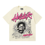 25ss Cross-Border Foreign Trade Hellstar American Trend High Street Retro Print Summer Loose Short-Sleeve T-Shirt Unisex