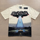 26ss Cross-Border Foreign Trade GOD American Trend High Street Vintage Washed Distressed Skull Unisex Loose Fit Printed Short Sleeve T-Shirt