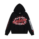 25ss American high street fashion brand HELL street heavy print terry sweatshirt casual sports hooded set for men and women