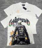 26ss cross-border foreign trade European and American trendy brand GOD high street washed distressed printed spliced vintage short-sleeve T-shirt for men and women